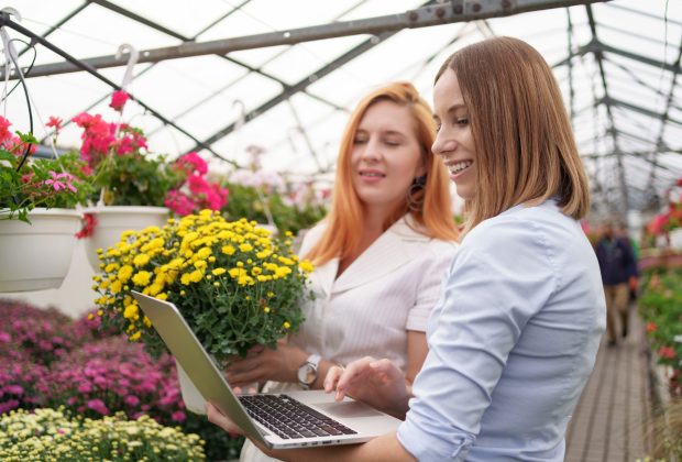 wlasciciel-szklarni-przedstawia-potencjalnemu-klientowi-sklepowi-detalicznemu-opcje-kwiatow-za-pomoca-laptopa